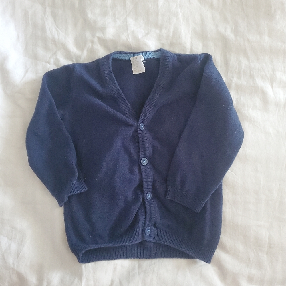 Boys navy cardigan sweater